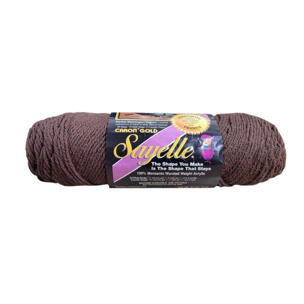 Vtg Sayelle 100% Monsanto Worsted Weight Acrylic Yarn 096 Sable